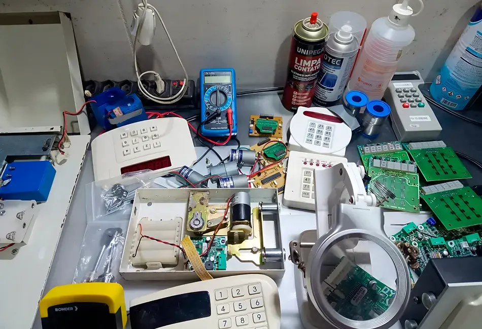 Cofre embutido em parede de residência